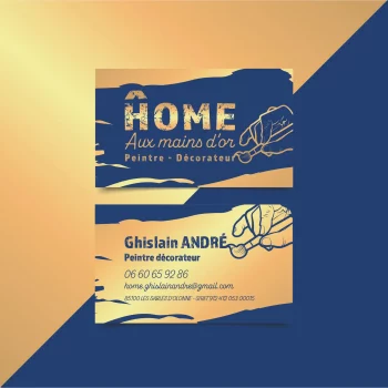 Carte de visite Home aux mains dor